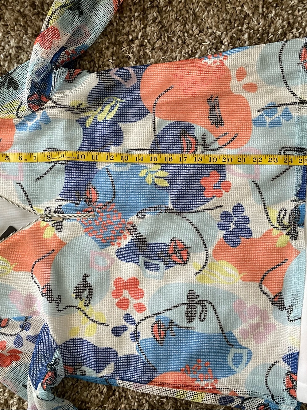 Joseph Ribkoff Multicolor Abstract Face Print Sheer Tunic - Picture 6 of 8